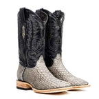 Tanner Python Boots - Matte Gray - Square Toe (PN30) - Gomez Western Wear