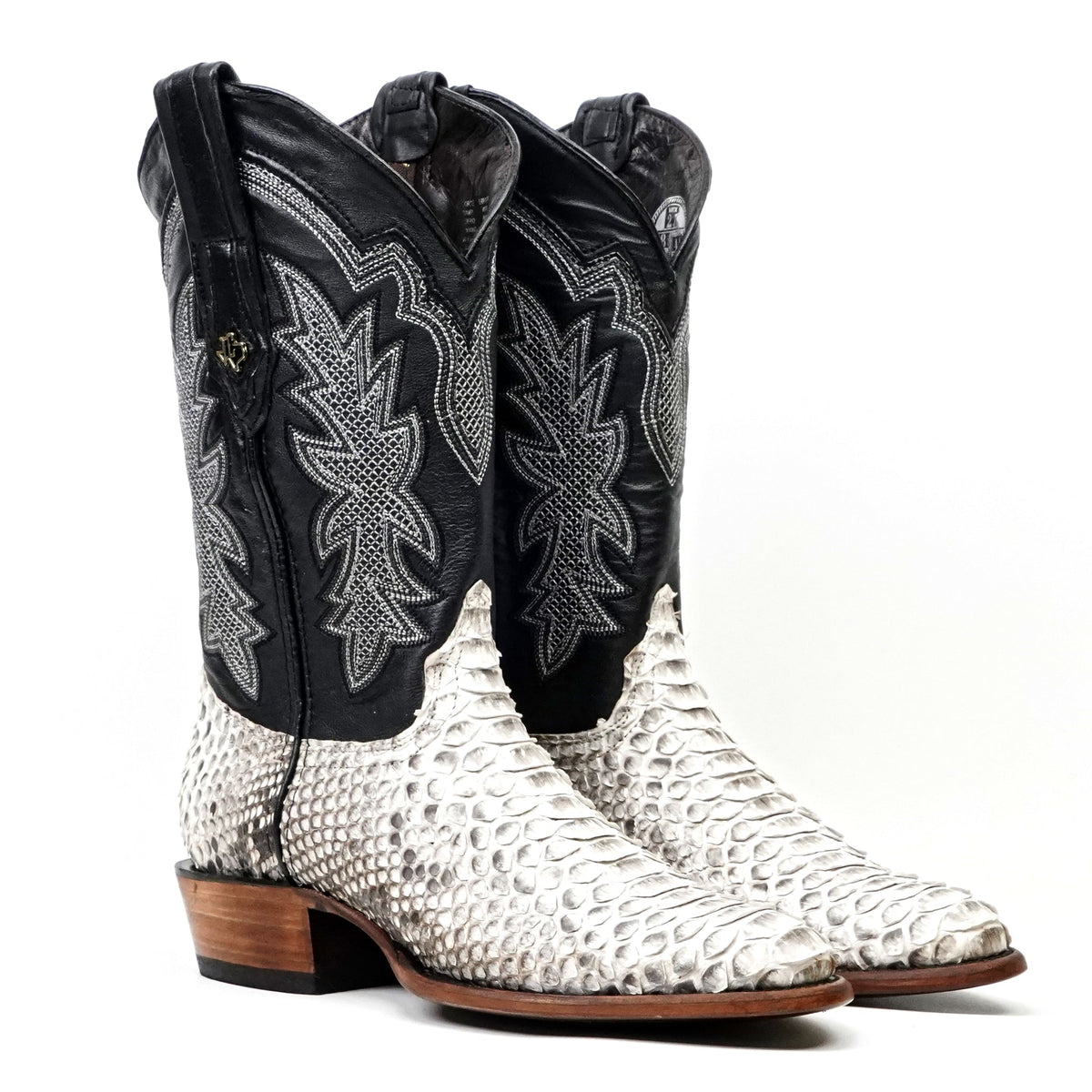 Tanner Python Boots - Natural - Roper Toe (PN240) - Gomez Western Wear