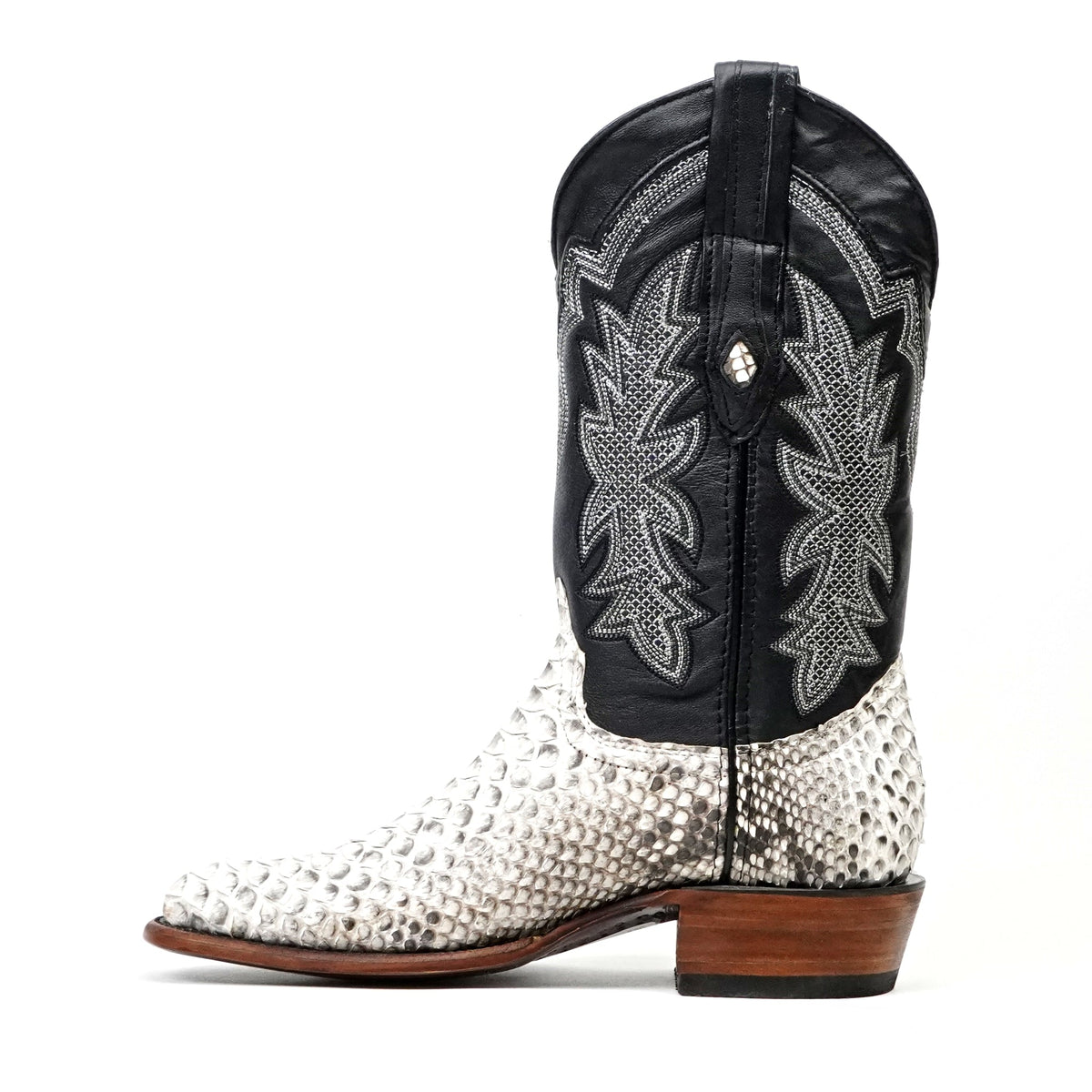 Tanner Python Boots - Natural - Roper Toe (PN240) - Gomez Western Wear