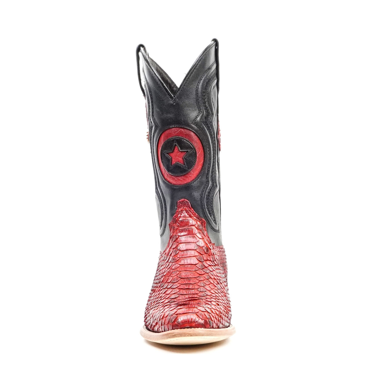 Tanner Python Boots - Red - Rodeo Toe (PT10) - Gomez Western Wear