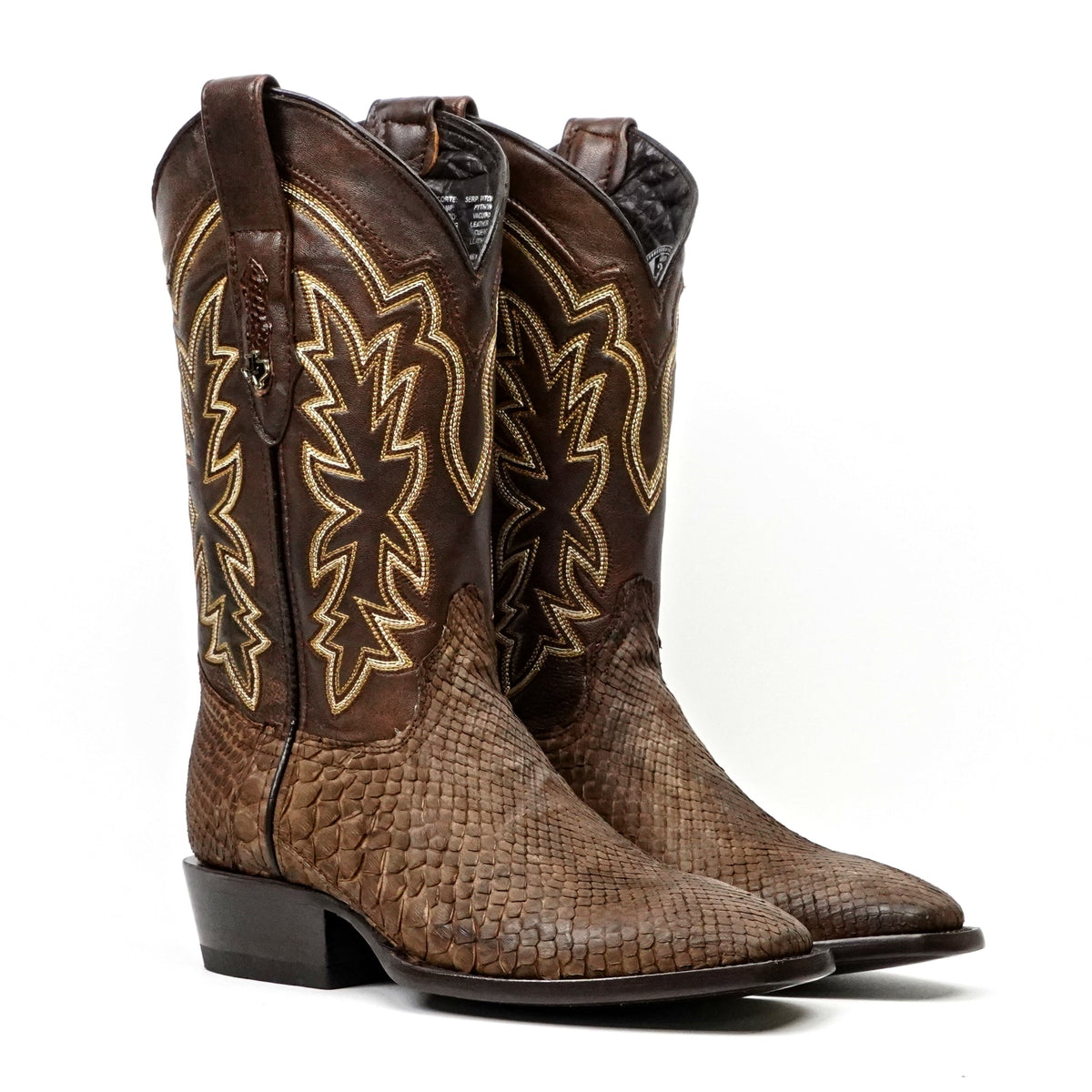 Tanner Python Boots - Tamarind - Cutter Toe (PN26) - Gomez Western Wear