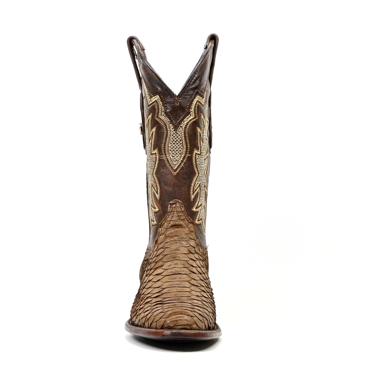 Tanner Python Boots - Tamarind - Roper Toe (PN240) - Gomez Western Wear