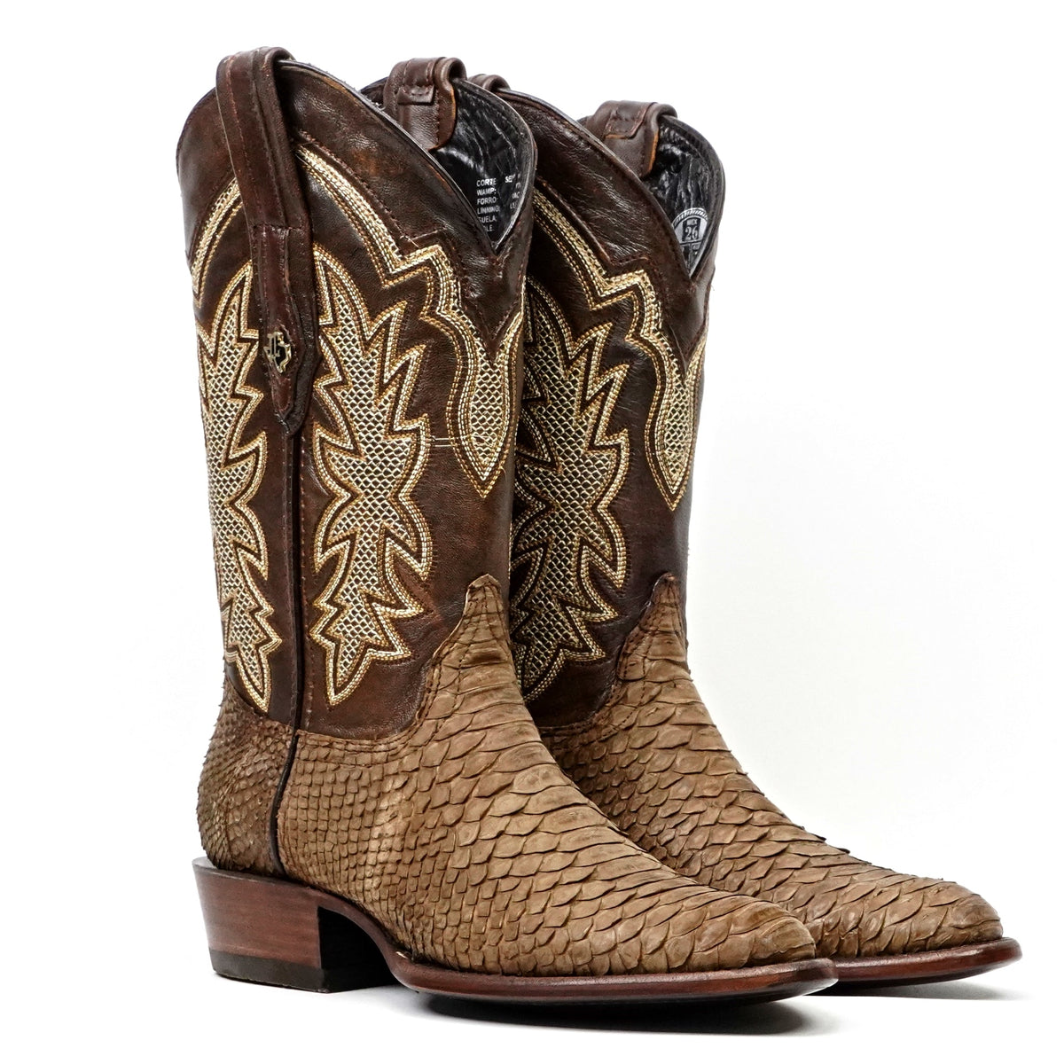 Tanner Python Boots - Tamarind - Roper Toe (PN240) - Gomez Western Wear