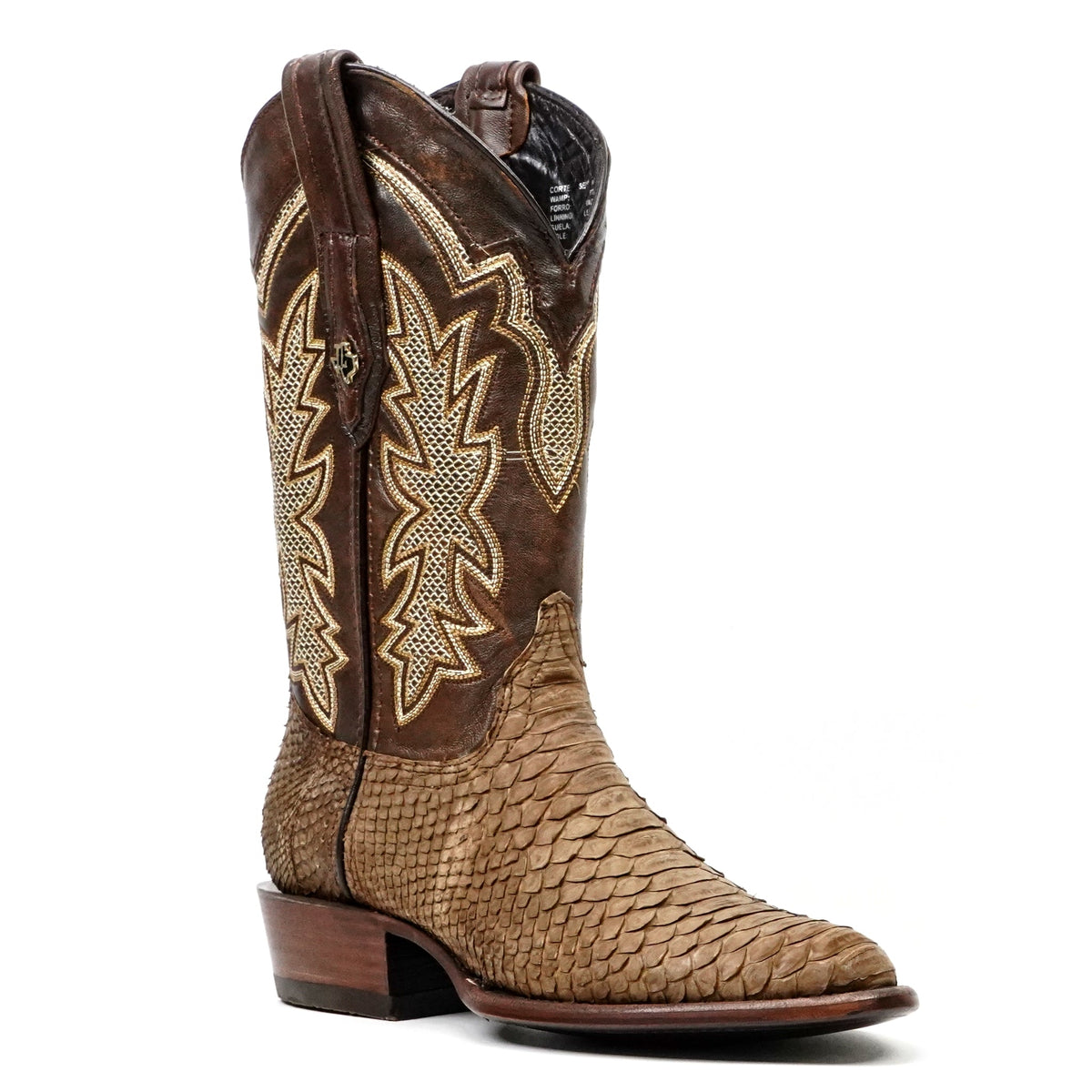 Tanner Python Boots - Tamarind - Roper Toe (PN240) - Gomez Western Wear