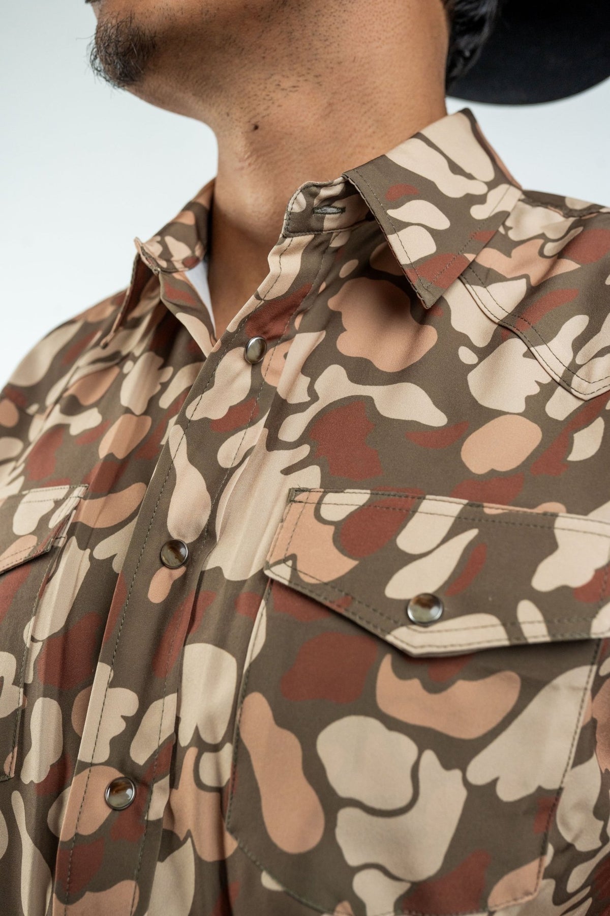 Texas Country - Brown Camo Pearl Snap Short Sleeve Shirt (RT101S/T #1152) - Gomez Western Wear