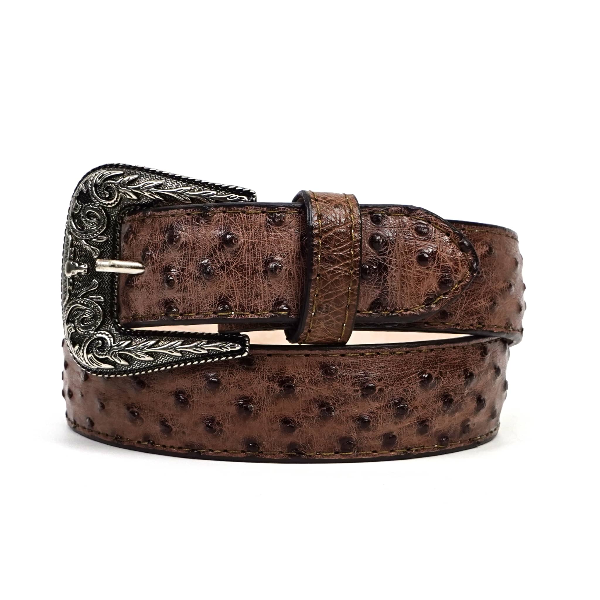 Texas Country Cinto Exotico TC Exotic Full Quilt Ostrich Belt - Brown (C-028)