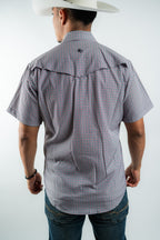 Texas Country - Geometric Black/Red Pearl Snap Short Sleeve Shirt (RT101ST #1104) - Gomez Western Wear