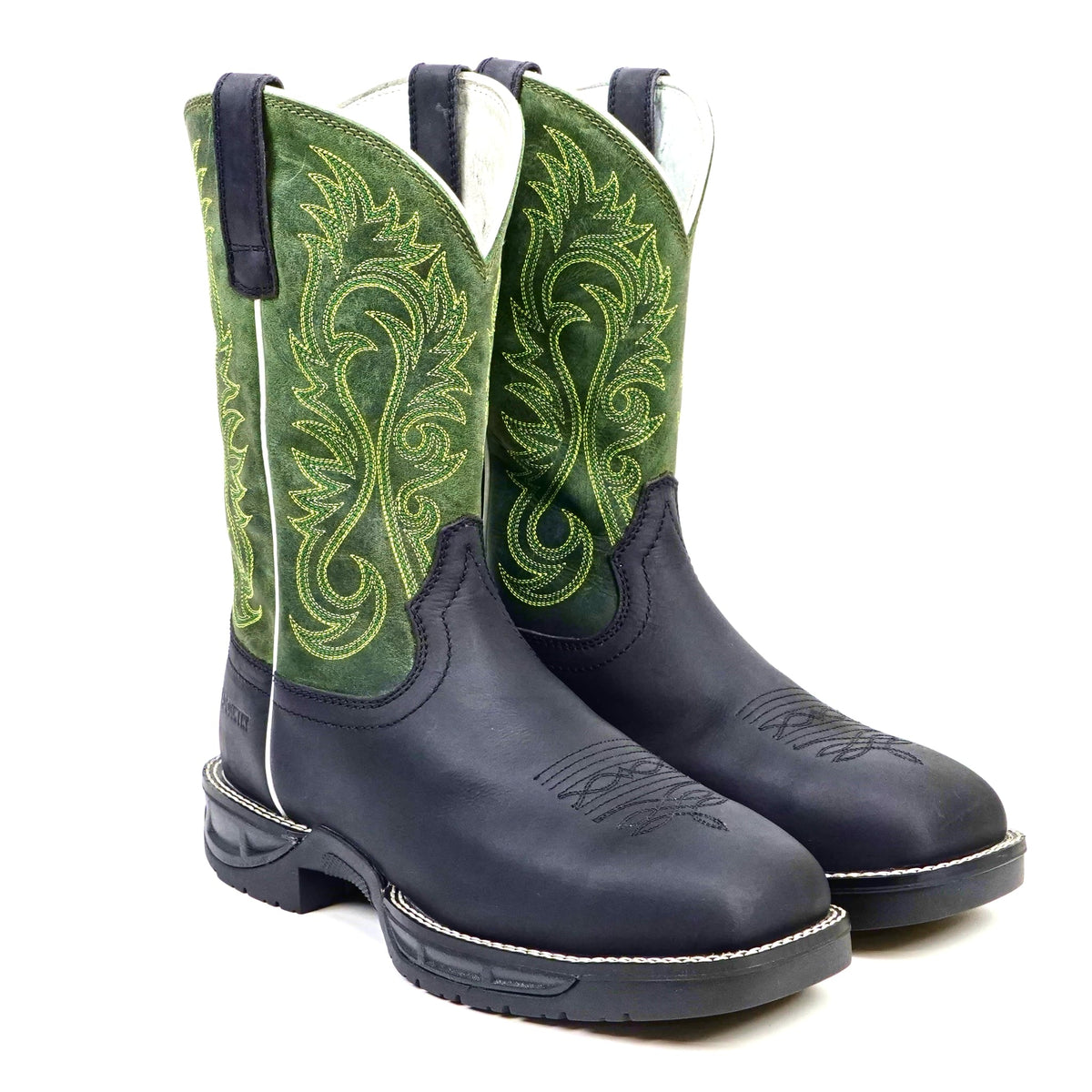 Texas Country - Green & Black Work Boots - Composite Toe (TC008) - Gomez Western Wear