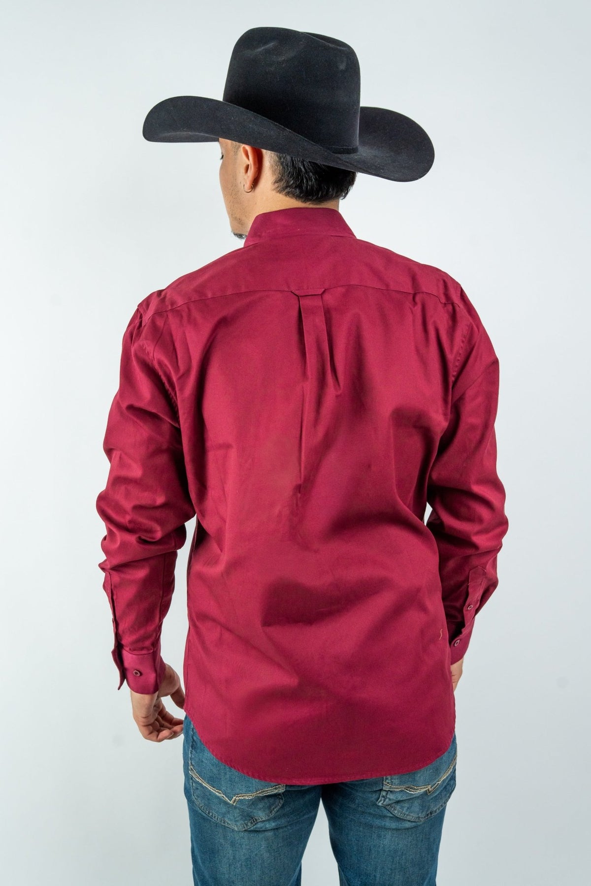 Texas Country - Solid Burgundy Button-Down Long-Sleeve Shirt (AC110L/T) - Gomez Western Wear