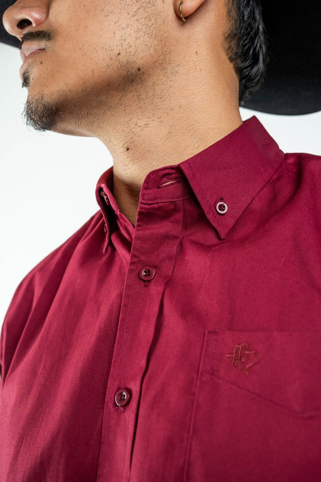 Texas Country - Solid Burgundy Button-Down Long-Sleeve Shirt (AC110L/T) - Gomez Western Wear