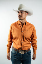 Texas Country - Solid Orange Button-Down Long Sleeve Shirt (AC110L/T) - Gomez Western Wear