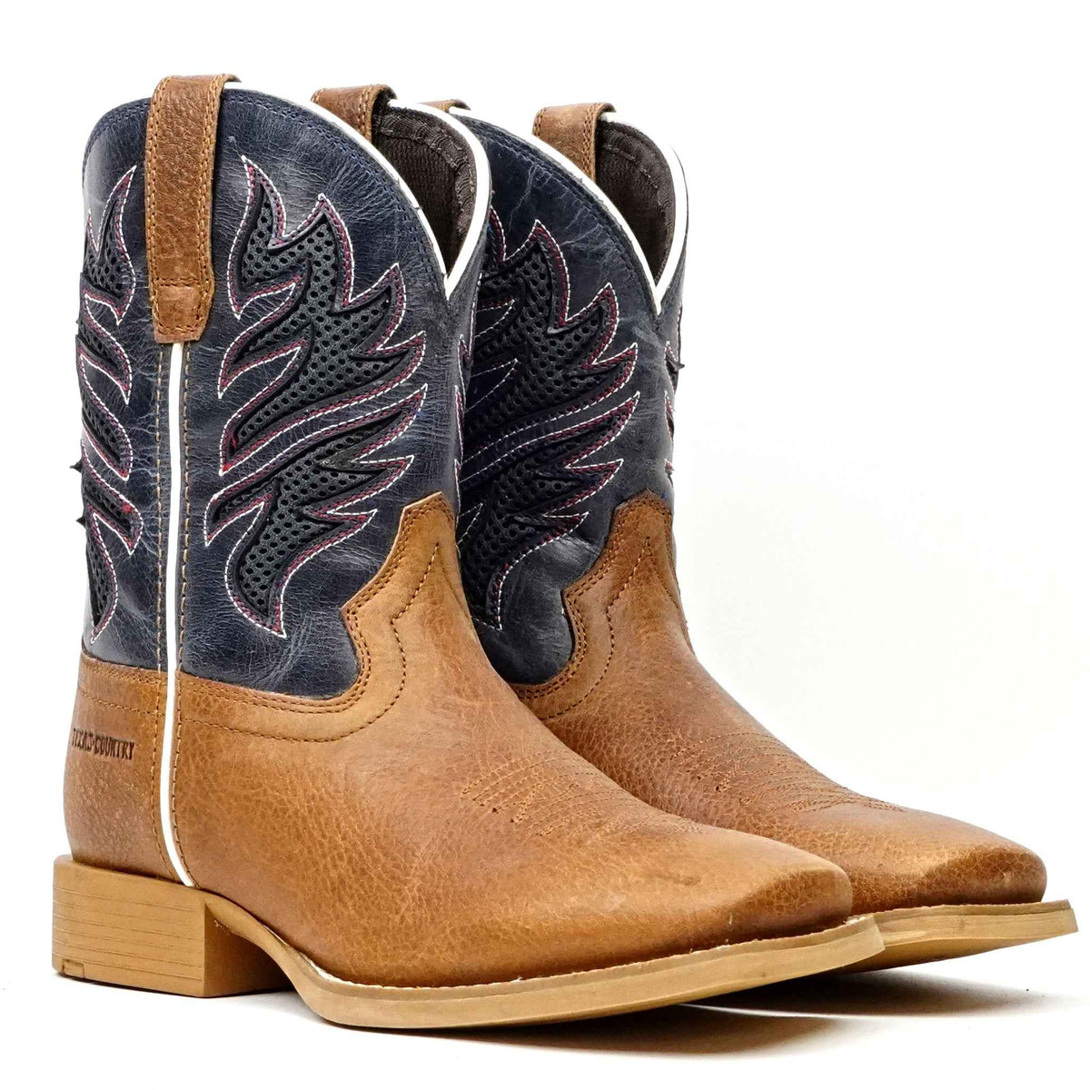 Texas Country Tan Youth Boots - Slip=Resistant Sole - Square Toe (TCK007) - Gomez Western Wear