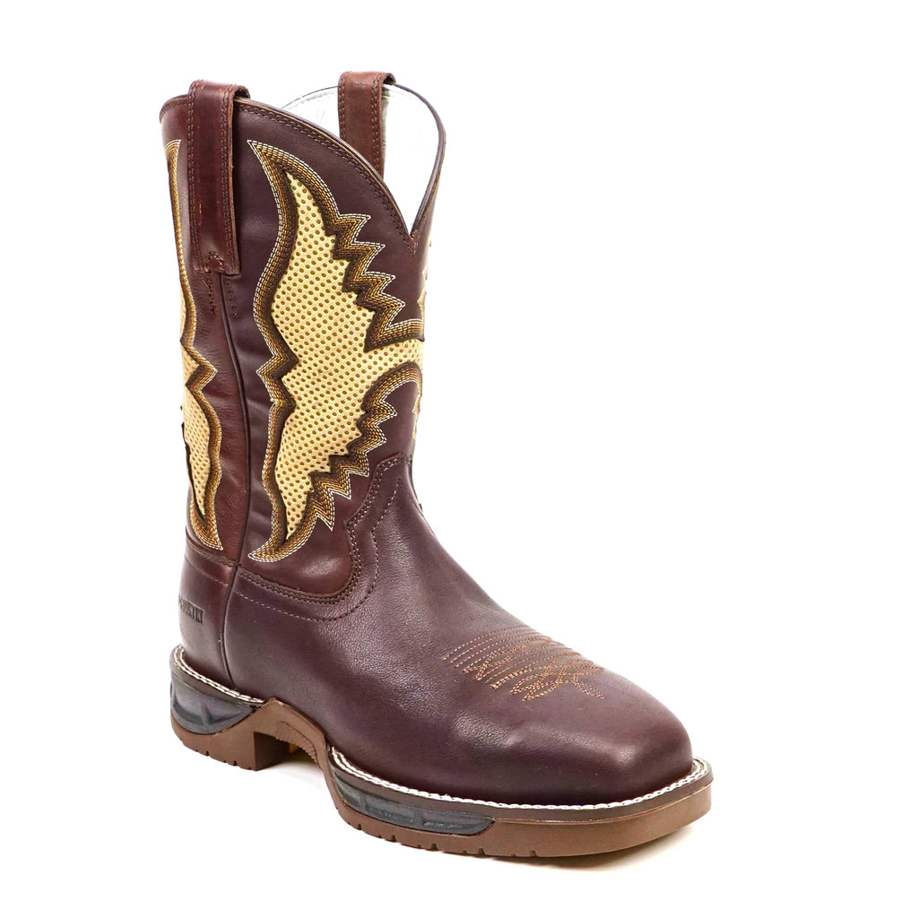 Texas Country - Thunder Chestnut Work Boots - Composite Toe (TC006) - Gomez Western Wear