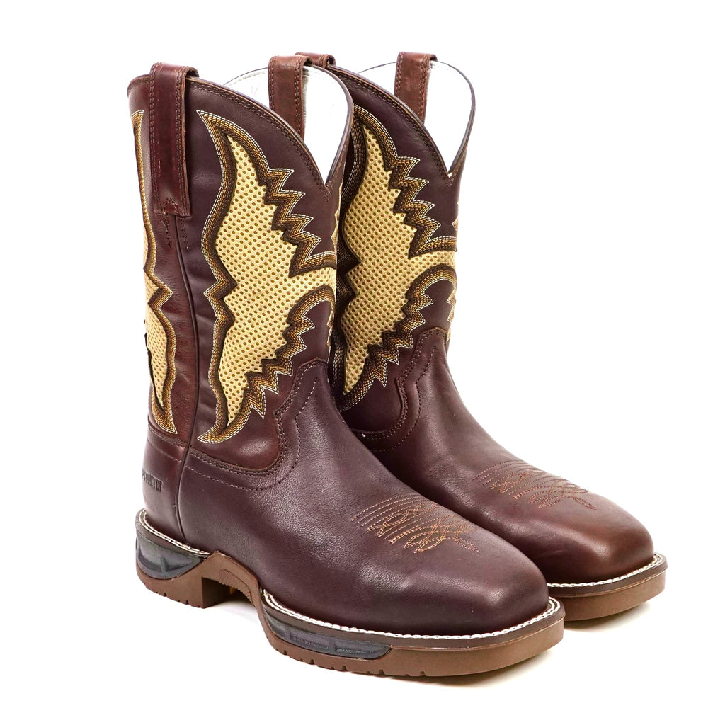 Texas Country - Thunder Chestnut Work Boots - Composite Toe (TC006) - Gomez Western Wear