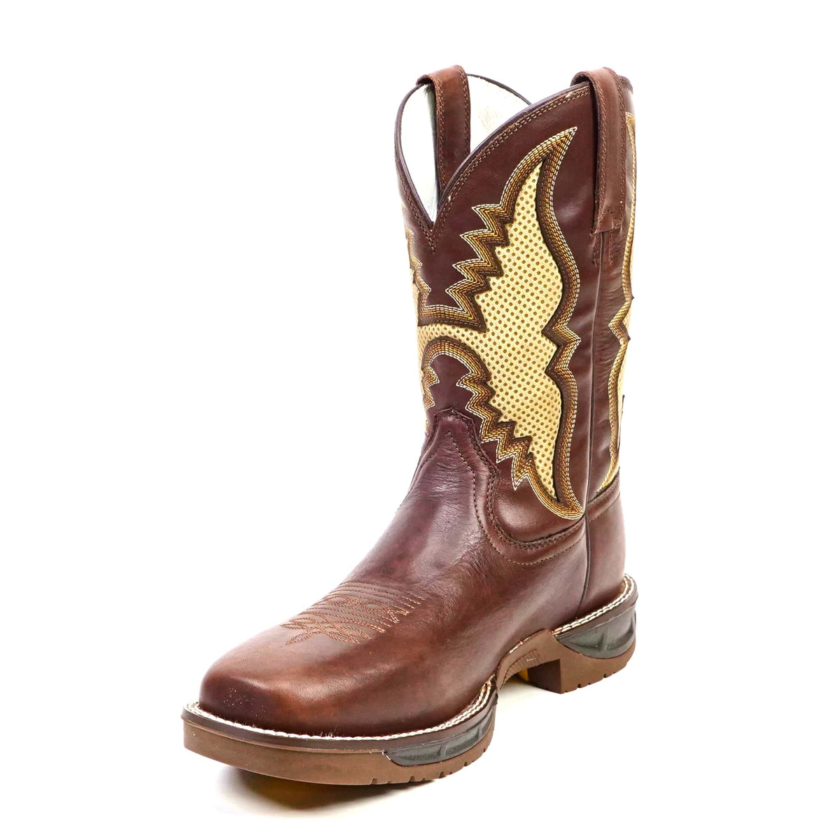 Texas Country - Thunder Chestnut Work Boots - Soft Toe (TC006) - Gomez Western Wear