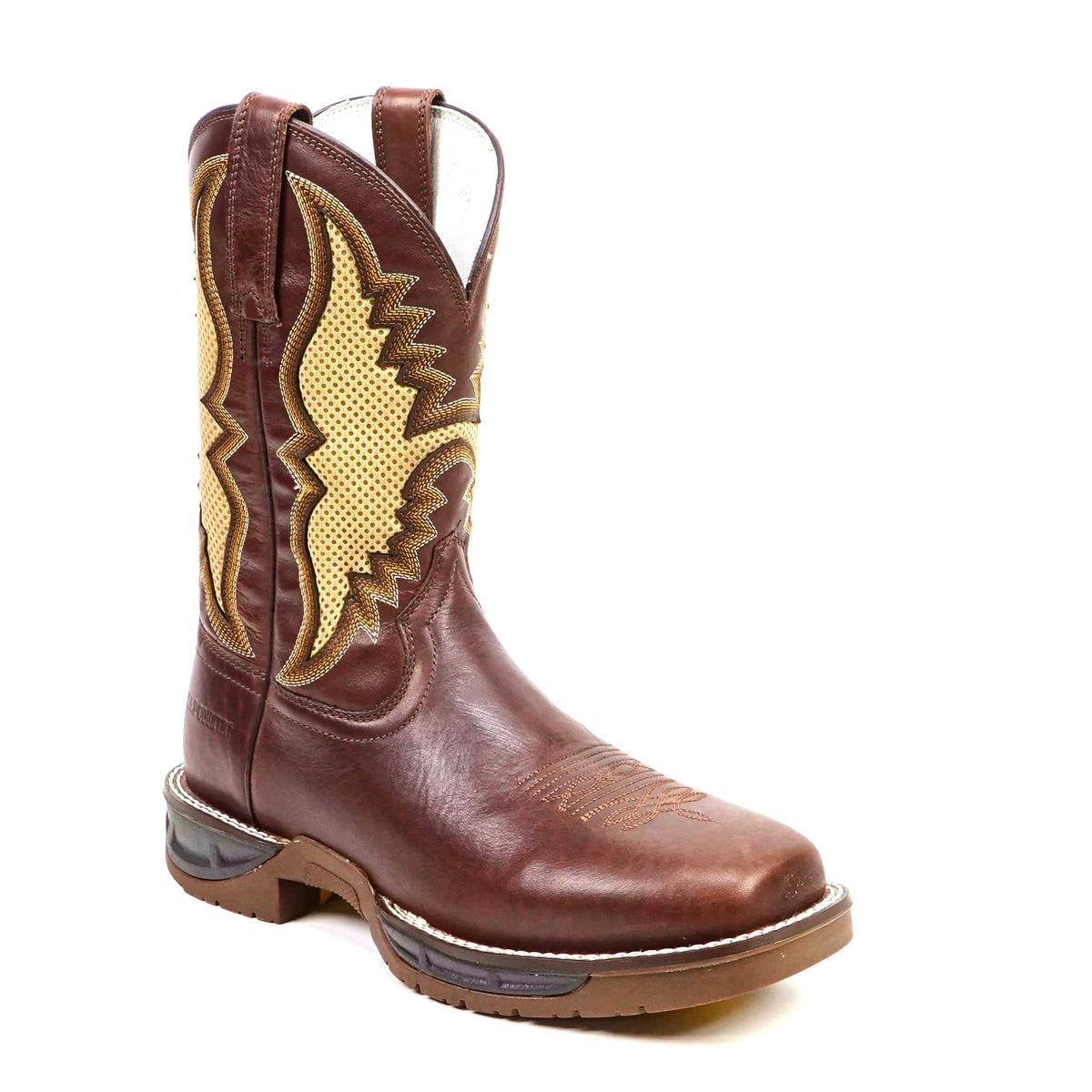 Texas Country - Thunder Chestnut Work Boots - Soft Toe (TC006) - Gomez Western Wear