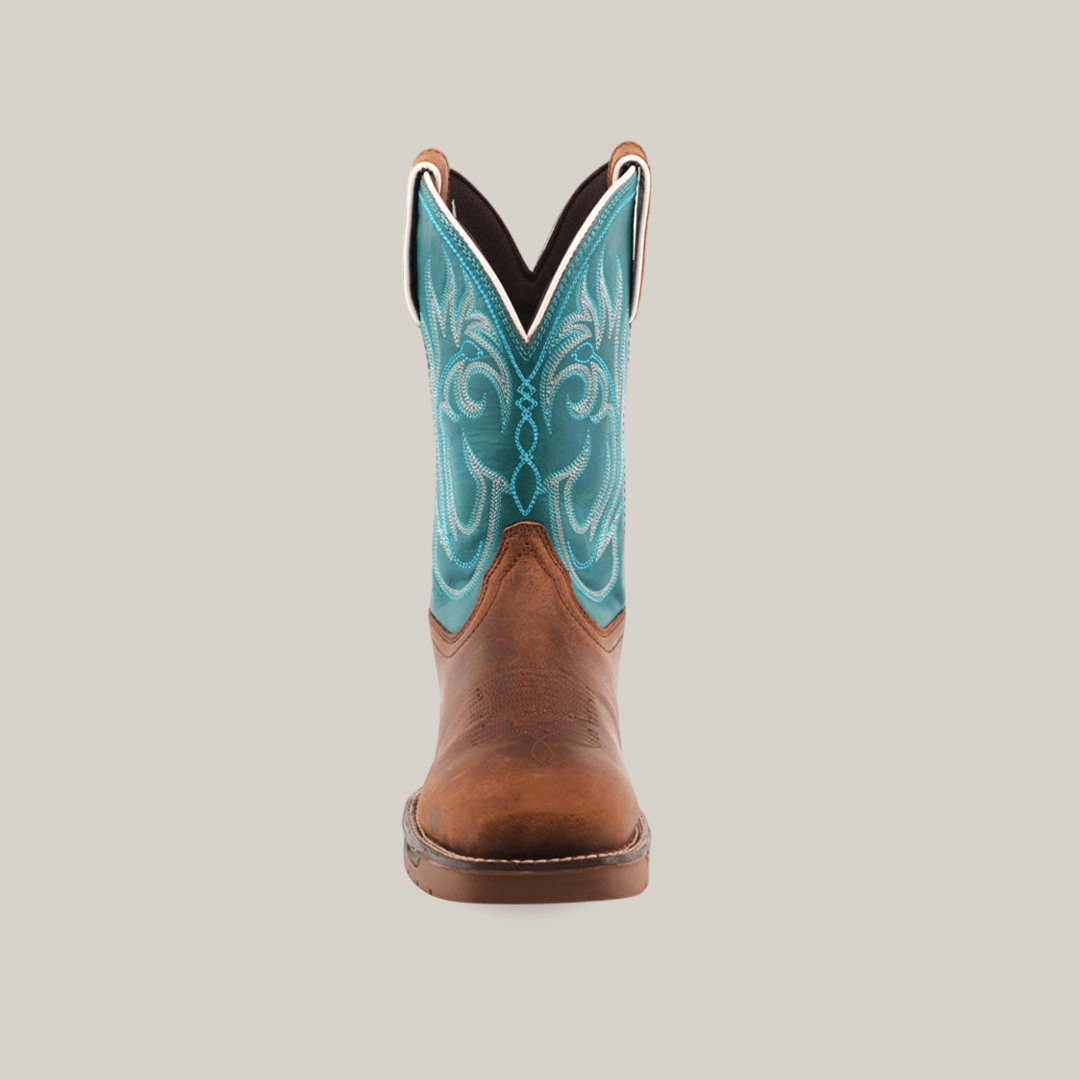 Texas Country - Turquoise Brown Work Boots - Composite Toe (241445) - Gomez Western Wear