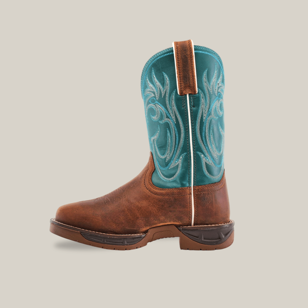 Texas Country - Turquoise Brown Work Boots - Composite Toe (241445) - Gomez Western Wear