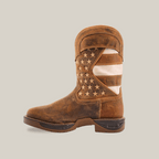 Texas Country - U.S. Flag Tan Work Boots - Soft Toe (TC001) - Gomez Western Wear