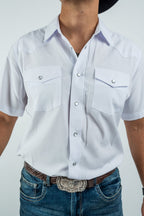 Texas Country - White Pearl Snap Short Sleeve Shirt (RT102S/T White) - Gomez Western Wear