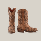 Vitralli Studs Fawn Snip Toe - Kids Boots - Gomez Western Wear