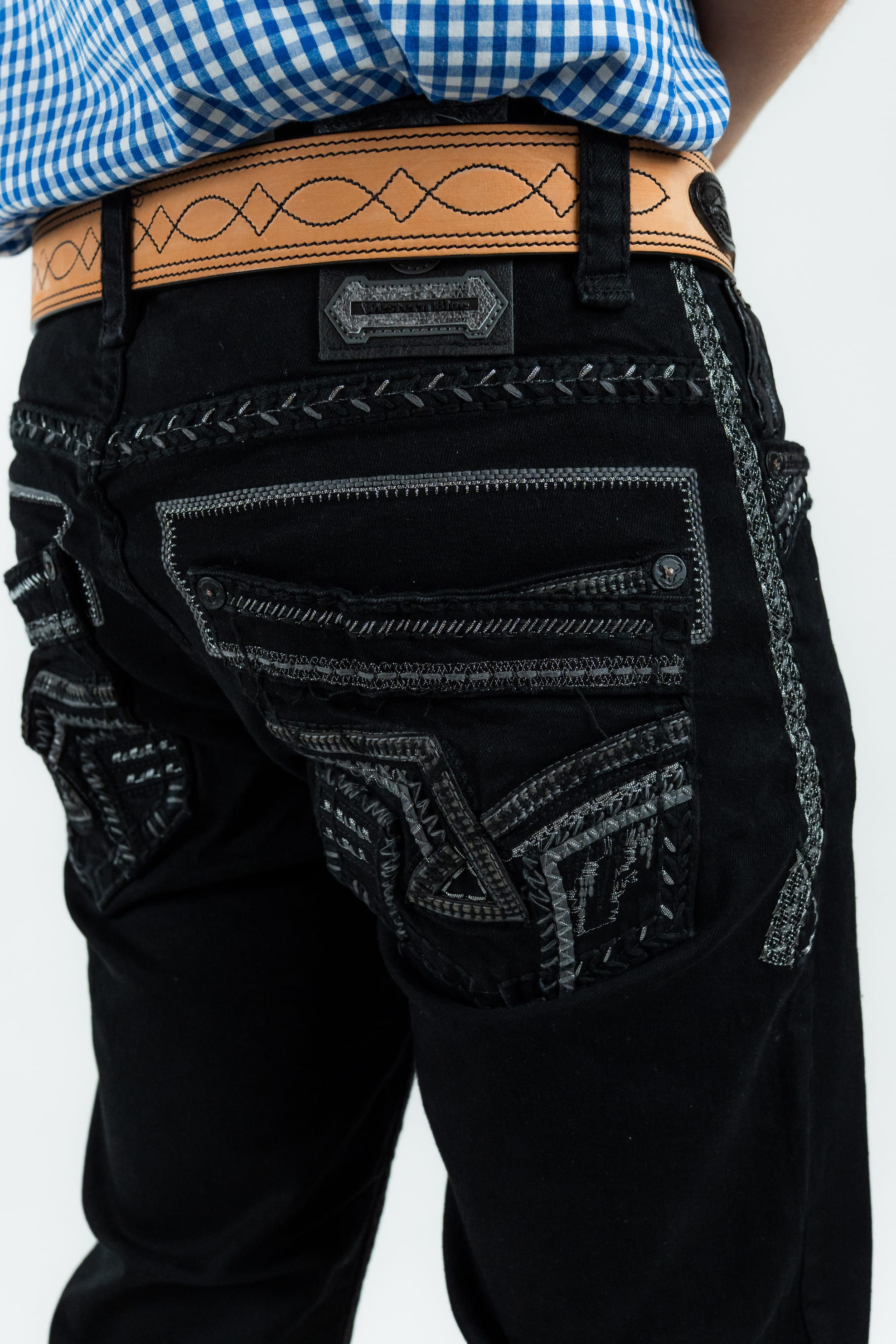 Western Blue Pantalones Western Blue - Men's Straight Leg Dark Denim Jeans (WJ2353)