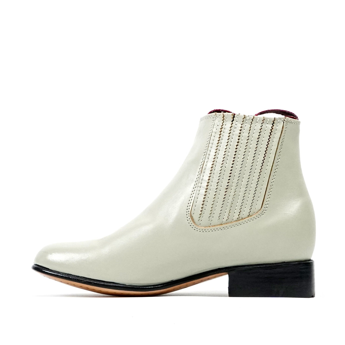 White Nappa Ankle Boots - Round Toe (E500) - Gomez Western Wear
