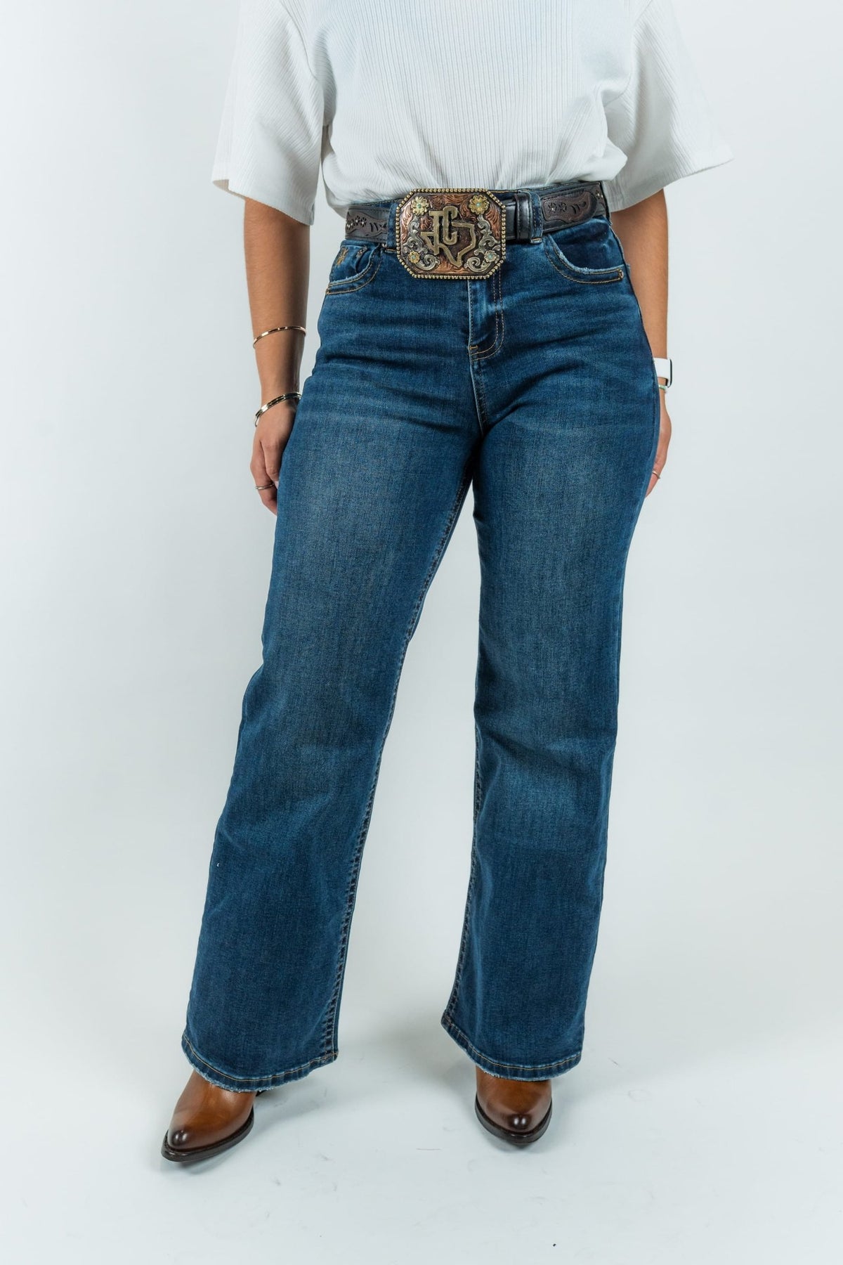 Women's High-Rise Wide Fit Denim Jeans (W2374-WL) - Gomez Western Wear