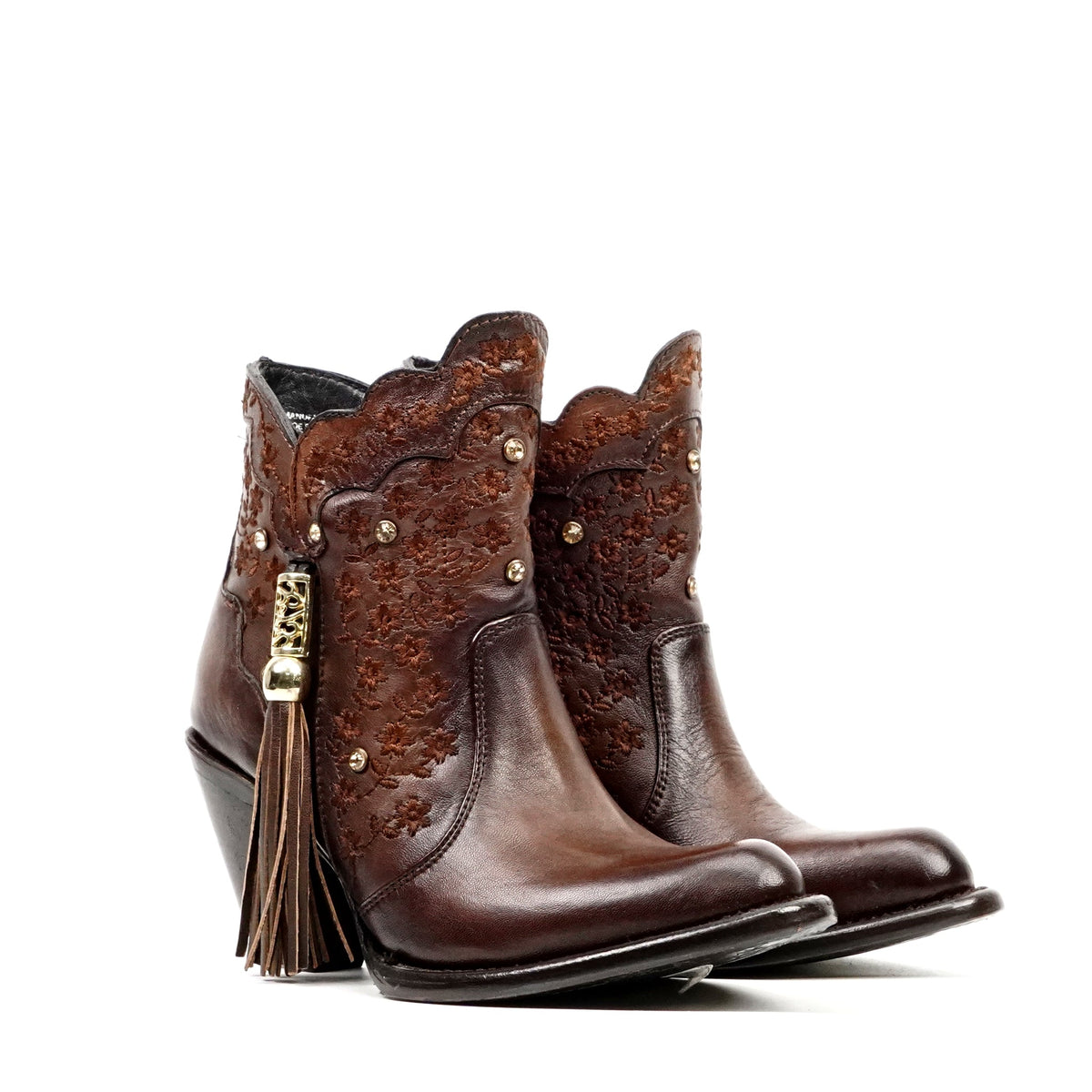 Ximena Chocolate Brown Ankle Boots - J Toe - Gomez Western Wear