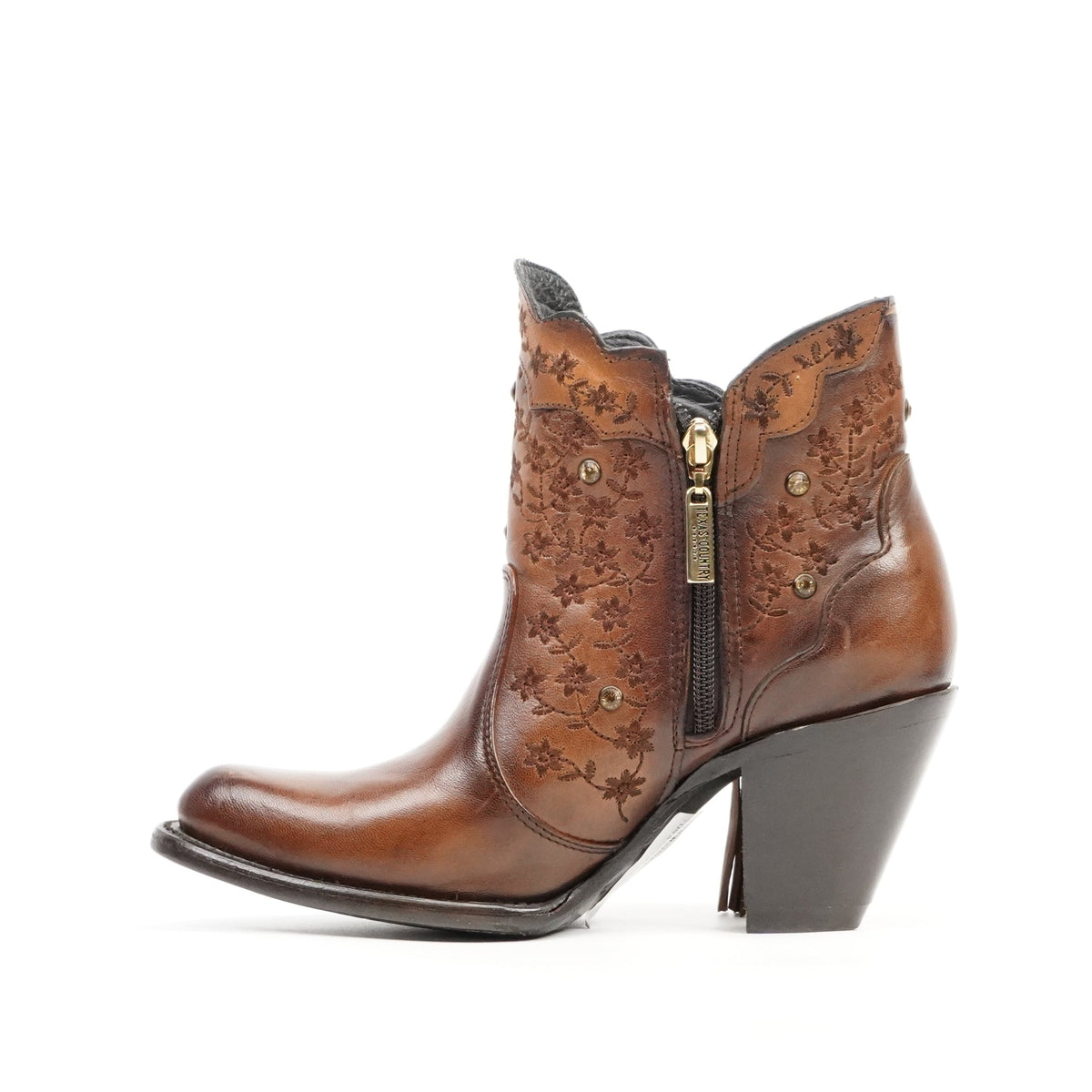 Ximena Dark Honey Booties - J Toe - Gomez Western Wear