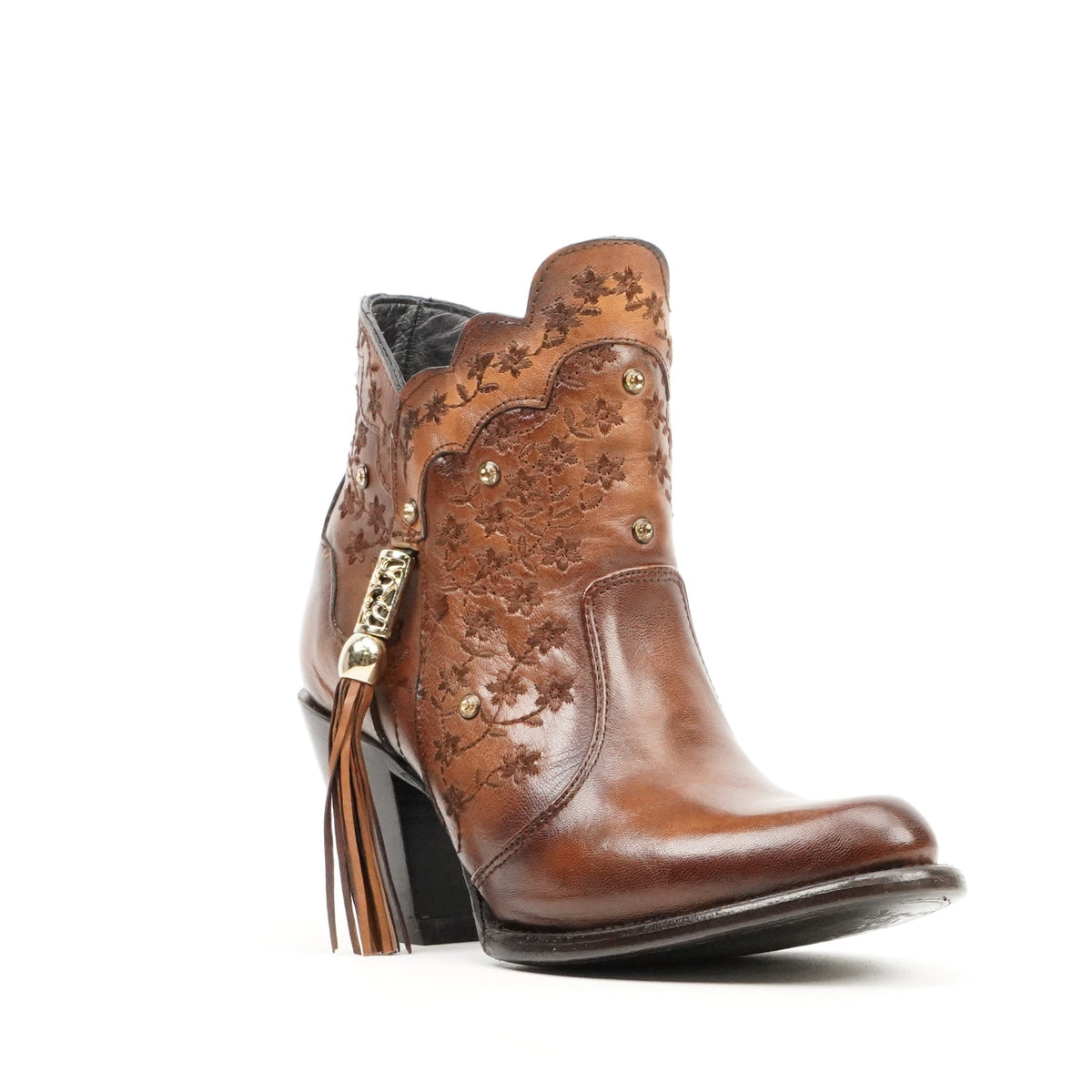 Ximena Dark Honey Booties - J Toe - Gomez Western Wear