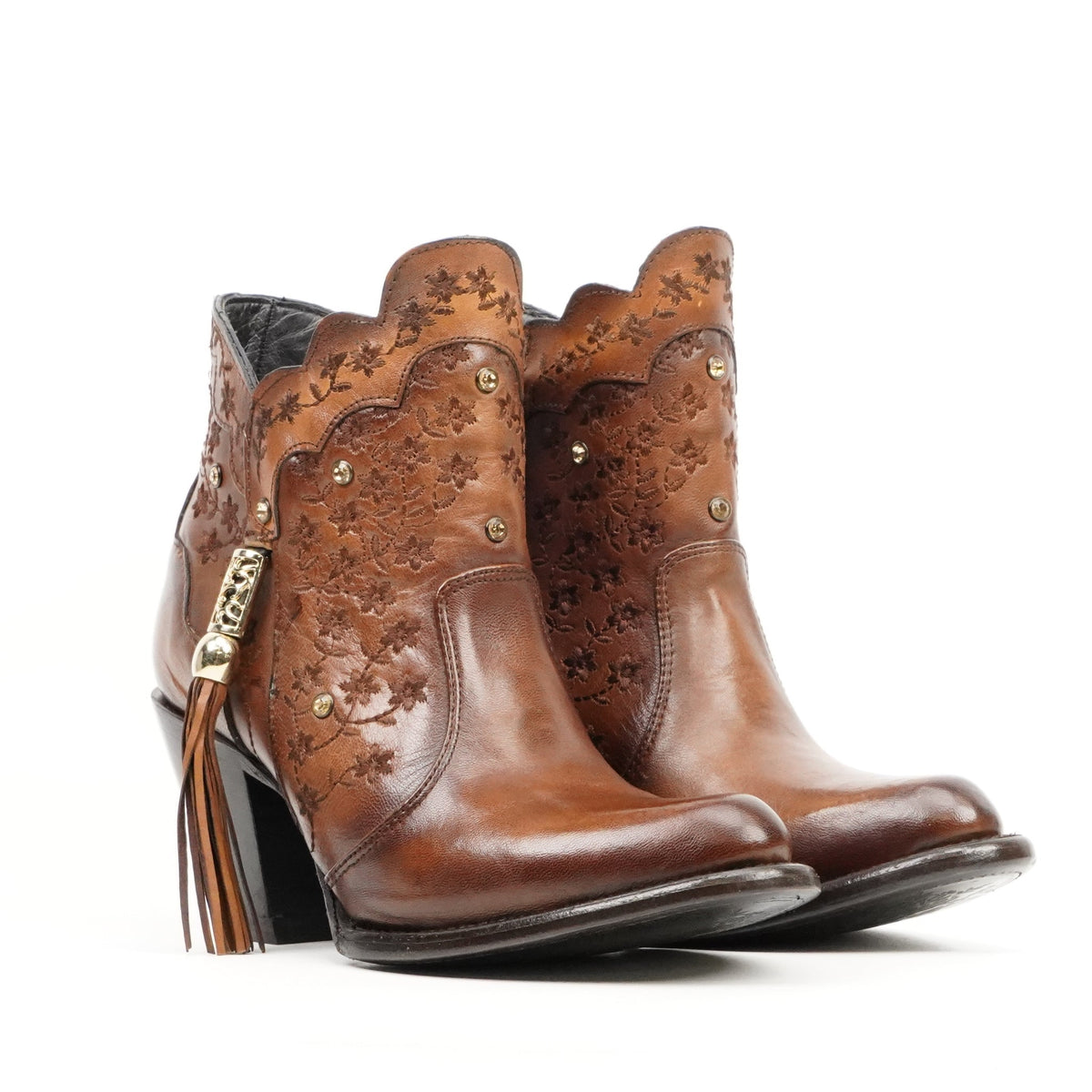Ximena Dark Honey Booties - J Toe - Gomez Western Wear