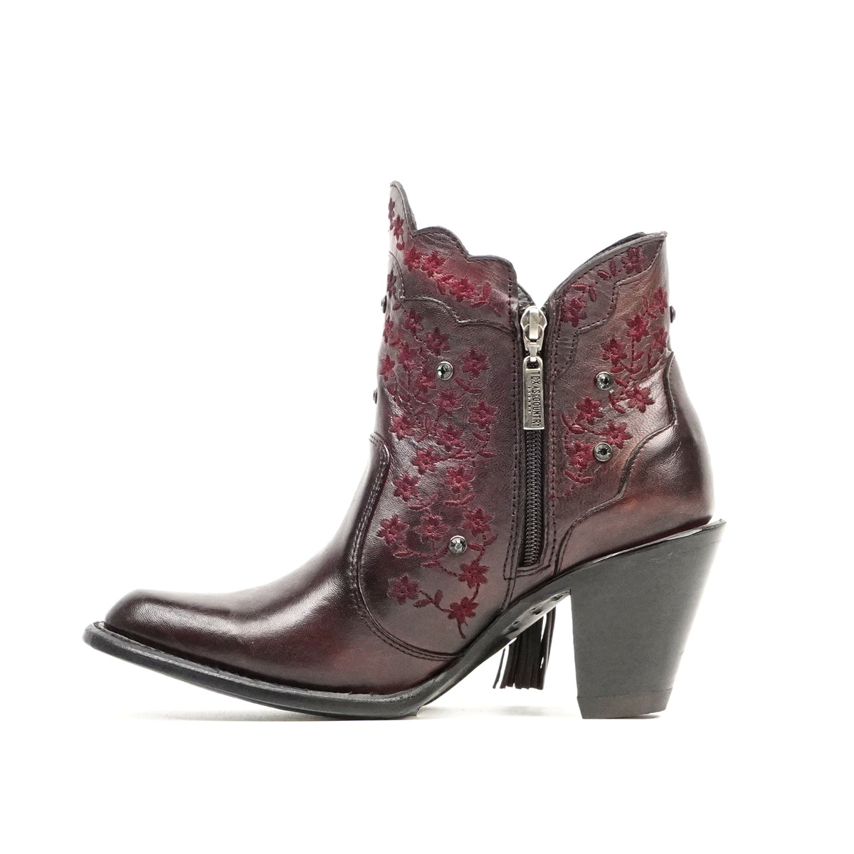 Ximena Wine Red Booties - J Toe - Gomez Western Wear